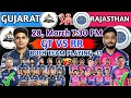TATA IPL 2026 Gujrat Titans Vs Rajasthan Royals Match 3st Probable Playing 11 2026 Gtvsrr Rrvsgt