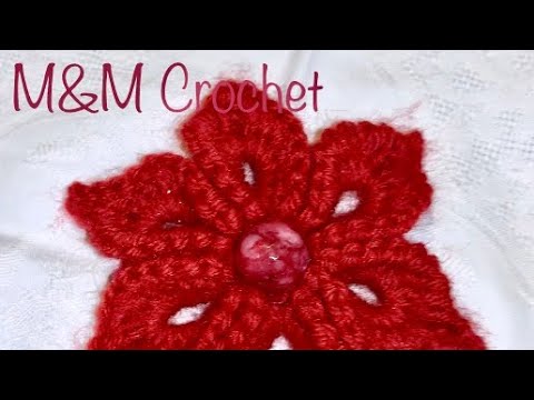 Floare 3D paradis croșetată cu 6 petale