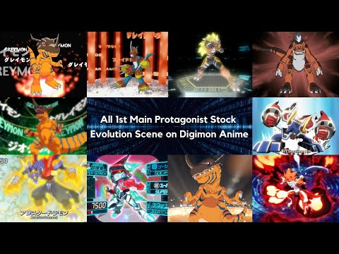All First Main Protagonist Stock Evolution Scene in Digimon Anime History (Adventure - Ghost Game)