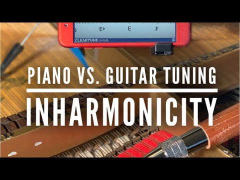 Guitar tuner on piano? Inharmonicity￼