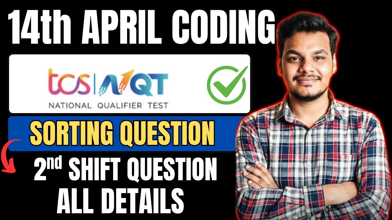 TCS Coding Question Solution | 14th April Shift | Actual Coding Questions Asked in TCS NQT 2026