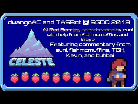 Celeste All Red Berries, but faster than you've ever seen it (TASBot SGDQ 2019 TAS block)