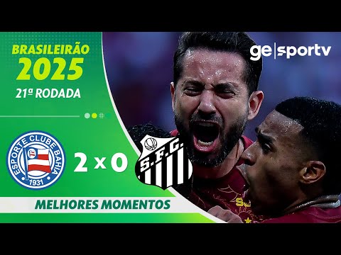 Gols e lances de Bahia x Santos