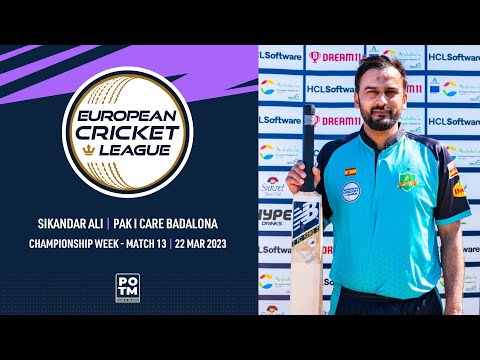 POTM: S.Ali - Championship Week, Match 13 - SAF vs PIC | European Cricket League 2023 | ECL23.097