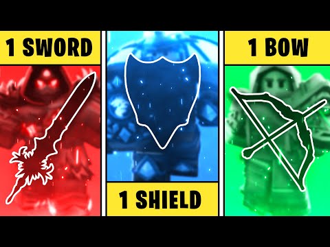 1 SWORD, 1 SHIELD, 1 BOW Against 100 PLAYERS... (Roblox Bedwars)