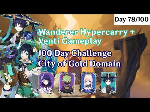WANDERER HYPERCARRY + VENTI GAMEPLAY | Day 78 of 100 Dessert Pavilion Chronicle | Genshin Impact
