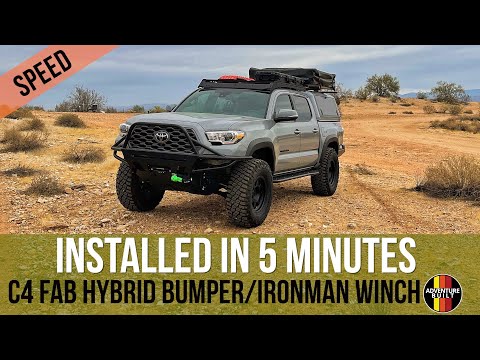 C4 FAB HYBRID BUMPER AND IRONMAN 4X4 MONSTER WINCH INSTALL IN 5 MINUTES | SPEED INSTALL | TACOMA BRO