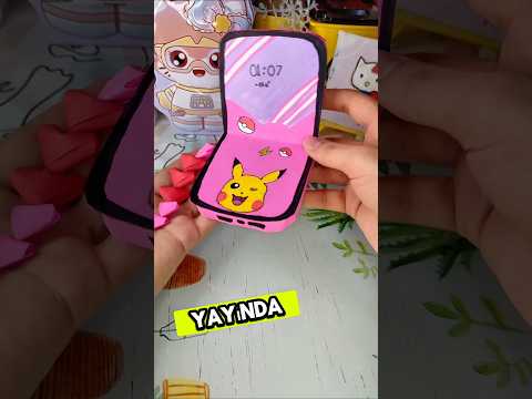 Açılır kapanır telefon yaptım 💖🌸 #kendinyap #craftideas #craft #diy