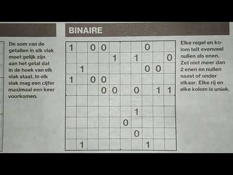 Once upon a time in Sudoku land, a Binary puzzle .... (with a PDF file) 08-14-2019 part 1 of 3
