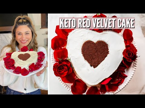 KETO VALENTINES DAY DESSERT! How to Make Keto Red Velvet Cake! Only 2 CARBS!