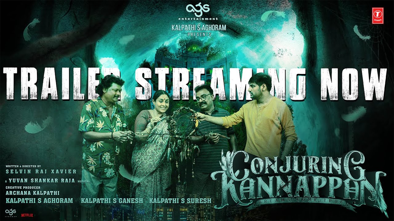  Official Trailer for "Conjuring Kannappan" featuring Sathish, Regina Cassandra, Yuvan, Elli, and directed by Selvin Raj Xavier.