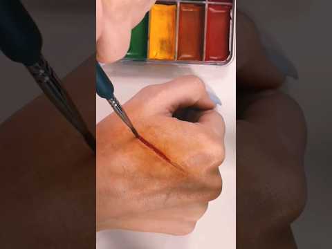 How did you do this fake trick 🤕 Wound trick #sfx #sfx_makeup #youtubeshorts #makeup #shorts