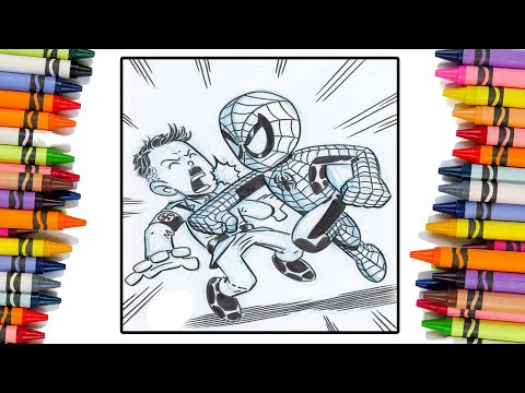 coloring spidey comic coloring page
