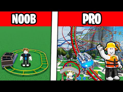 NOOB VS PRO Roller Coaster Build Battle Challenge in Roblox!