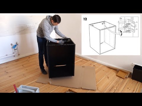 Ikea METOD base cabinet assembly for built-in oven/sink - assembling the kitchen cabinet yourself