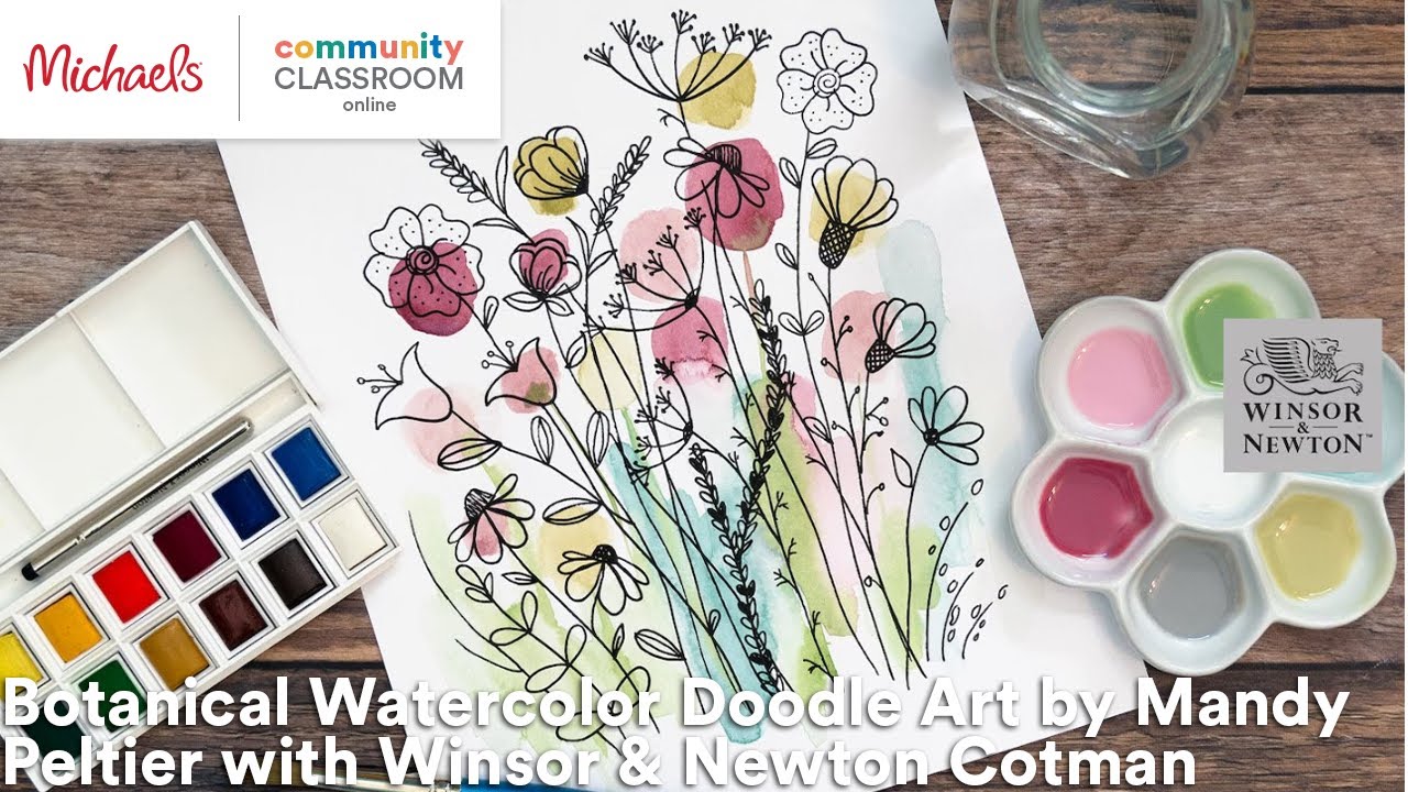 Online Class: Botanical Watercolor Doodle Art by Mandy Peltier w/Winsor & Newton Cotman | Michaels