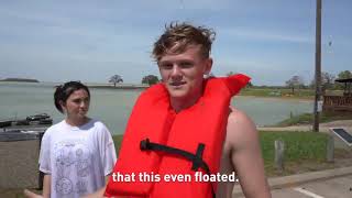 Ryan Trahan! Ice Boat vs  World's Hottest Lake