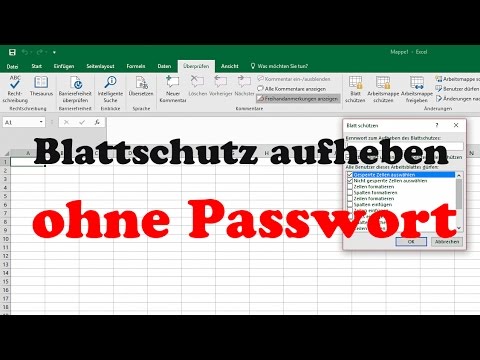 Excel 2016, 2013: Blattschutz aufheben  - Passwort vergessen - Tutorial [entfernen, hacken, knacken]