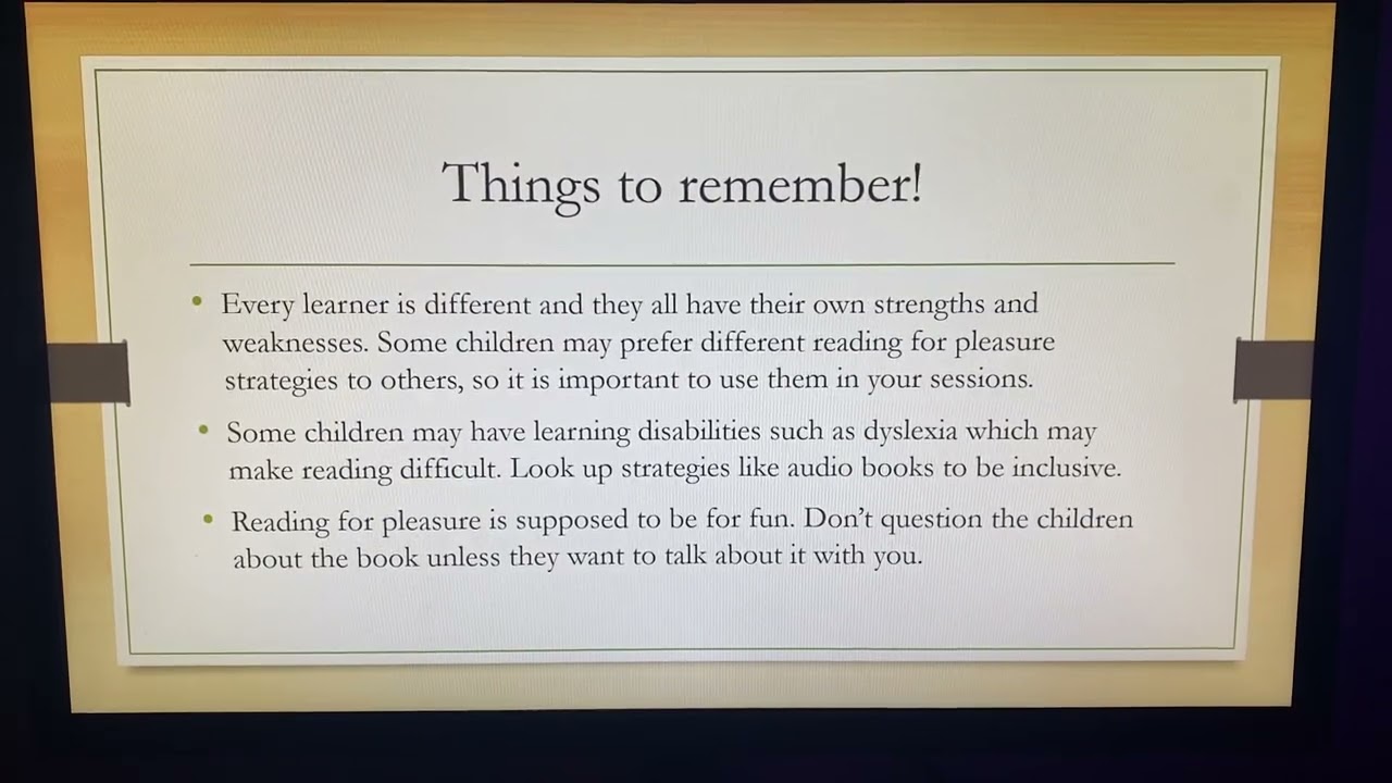 Reading for Pleasure PowerPoint.