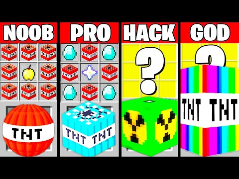 Minecraft Battle: SUPER TNT MOD CRAFTING CHALLENGE - NOOB vs PRO vs HACKER vs GOD ~ Funny Animation