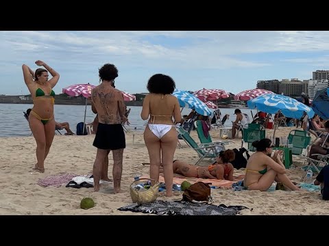 🇧🇷 Nice day at Copacabana beach Brazil | beach walk 4K🌴