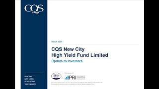 CQS NEW CITY HIGH YIELD FUND LIMITED - Investor Update