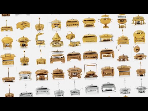 Copper ss chafing dishes with chowki stand, capacity: 6 litr...