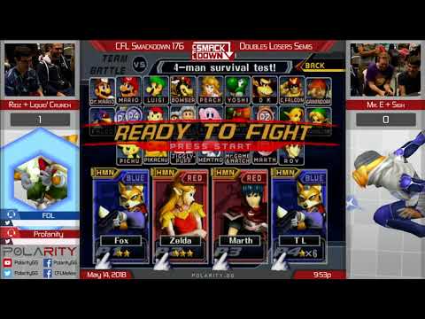 CFL Smackdown 176 Melee - Ridz + Crunch vs Mr.E + Sigh - Doubles Losers Semis