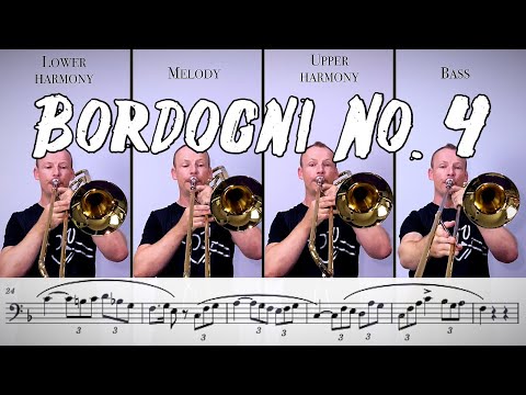 Bordogni No. 4 Trombone Quartet - Play Along + Backing Track