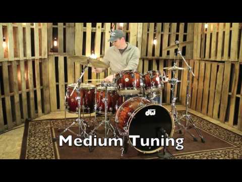 DW Collectors Shell Pack, Exotic Giant Quilted Sapele, Deep Rich Red Fade