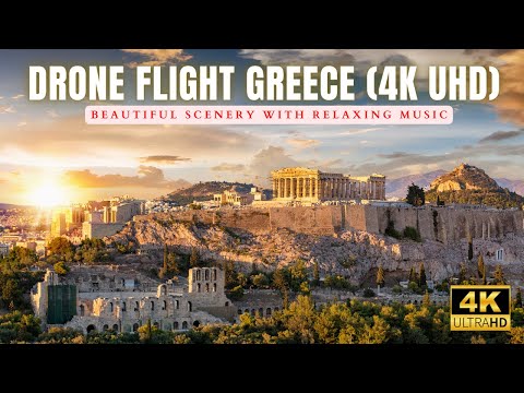 FLYING OVER GREECE 4K UHD   Lounge Music With Wonderful Natural Landscapes For Daily Relaxation