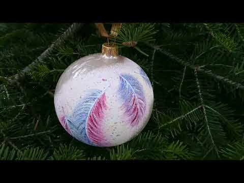 Миниатюра изображения товара Шар новогодний Декарт Перышки 8Ш0045 (10см, розовый)