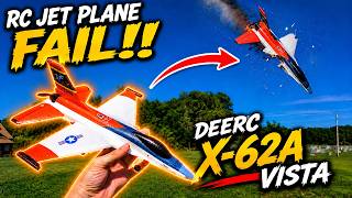 RC Jet Plane FAIL!!! | DEERC X-62A Vista RC Jet Review