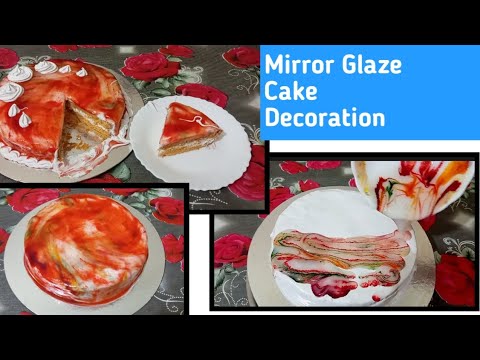 Mirror Glaze Cake Decoration Recipe | With Neutral Gel | Recipe | নিউট্রাল জেল দিয়ে কেক রেসিপি #cook
