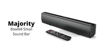 Majority | Bowfell Small Sound Bar for TV with Bluetooth, RCA, USB, Opt, AUX Connection