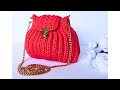How To Crochet An Easy Fancy Bag With T Shirt Yarn