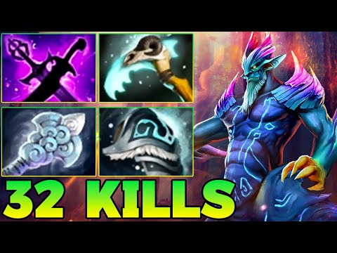 32 Kills Match Winning Leshrac Dota 2 OffLane Pro Gameplay Carry Support Build Guide Offlane 7.39