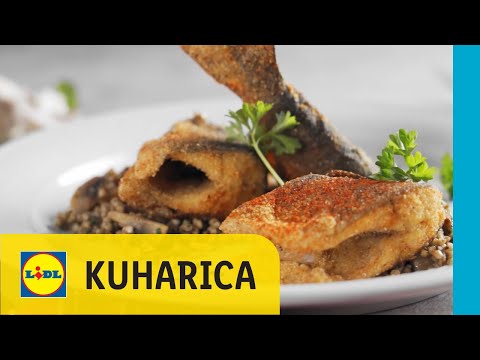 Pastrva u kukuruznom brašnu i crvenoj paprici, heljda s gljivama i bučino ulje