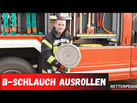 Feuerwehr B-Rollschlauch grade ausrollen und aufrollen, Sicherheit und Tipps