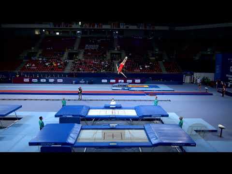 YANG Yanwei (CHN) M - 2022 Trampoline Worlds, Sofia (BUL) - Q Trampoline Exercise 1