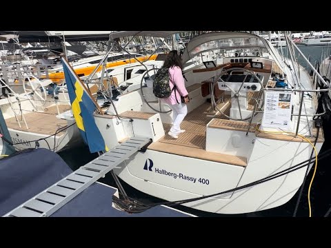 Lets visit the queen of the sailing boats  Hallberg-Rassy in Cannes Yachting Festival 2023