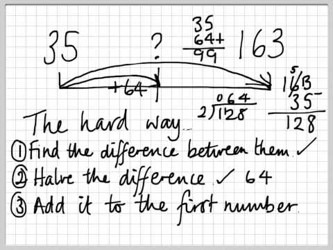 H1 finding halfway between 2 numbers