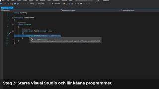 Lär dig C# del 1 - Intro, skapa &amp; starta program