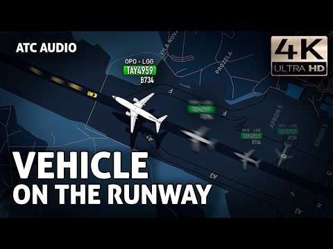 CAR on the RUNWAY. Controller's ERROR nearly led to collision on the runway. Real ATC Audio