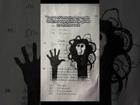 day 1 of torturing my math teacher everytime she gives me homework #art #horror #drawing #shorts