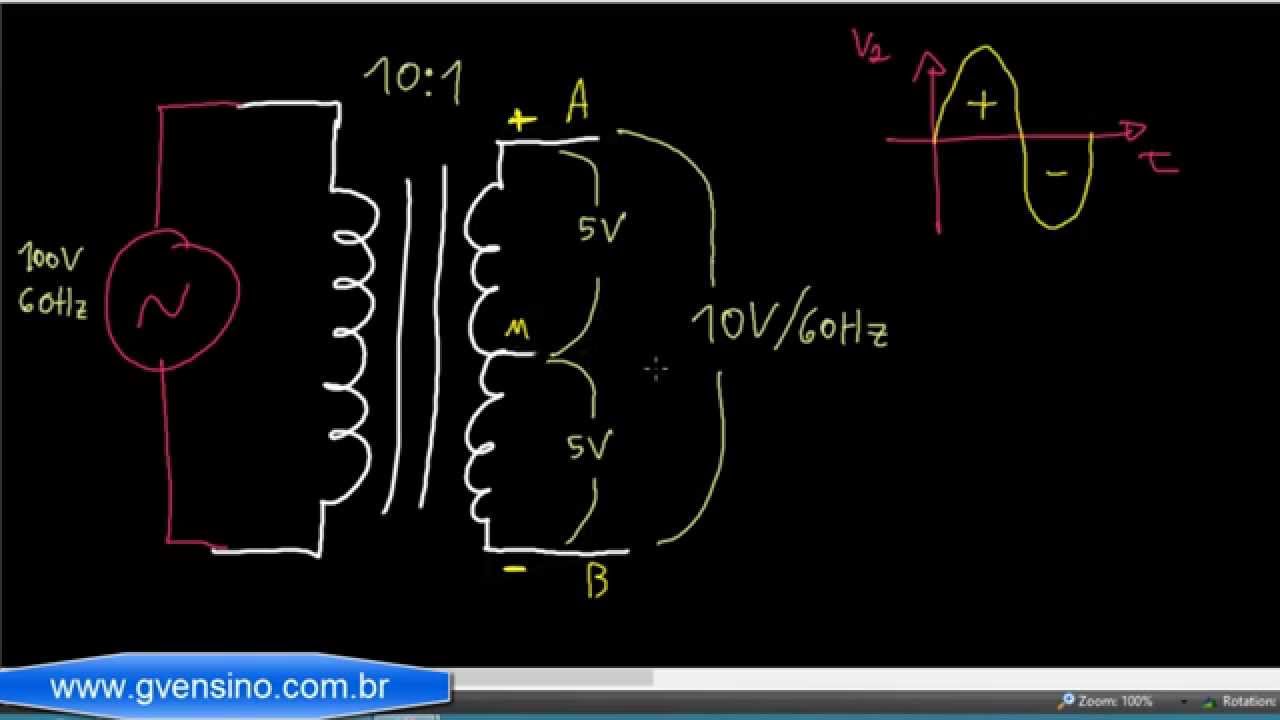 Aula 31 - Retificador de Onda Completa com Center Tape: Entendendo o Center Tape