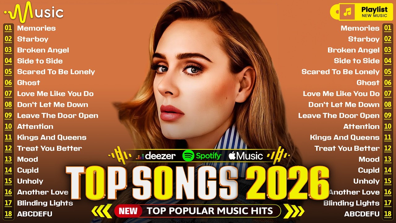 Spotify 🍑 Pop Songs 2026 🍆 Adele, Maroon 5, The Weeknd, Selena Gomez, Ed Sheeran, Justin Bieber
