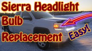 Replace Headlight Bulb GMC Sierra Silverado (2014-2018) - 9012 HIR2 or H11 9005 | Passenger Side