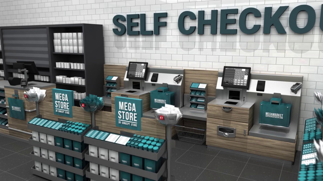 3D SuperMarket  Retail Render