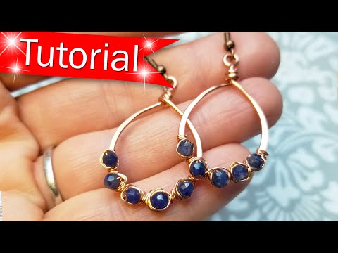 TUTORIAL - MAKE THESE Gemstone Wire Wrapped Teardrop Earrings